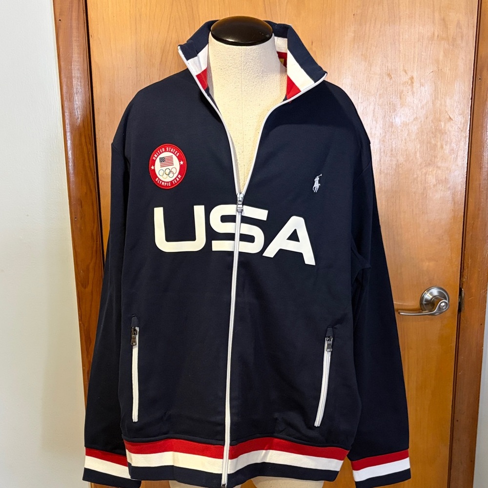 Polo by Ralph Lauren Men's Navy USA Olympics 2022 Full Zip Jacket Size XL